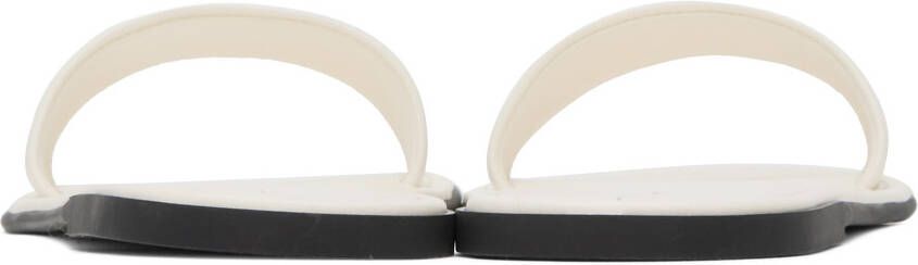 The Row Off-White Leather Beach Slides