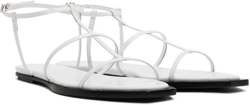 The Row White T Bar Flat Sandals