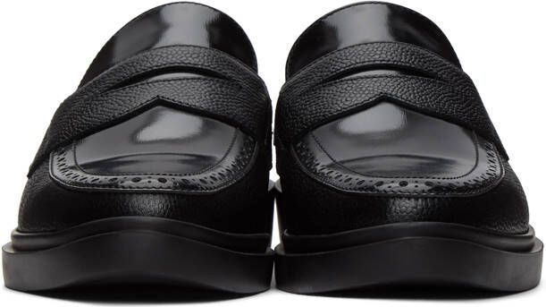 Thom Browne Black Lightweight Sole Slip-On Penny Loafers
