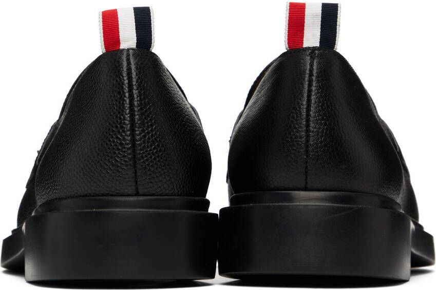 Thom Browne Black Pebble Grained Penny Loafers