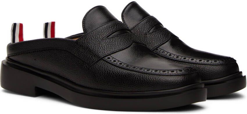 Thom Browne Black Pebbled Loafers