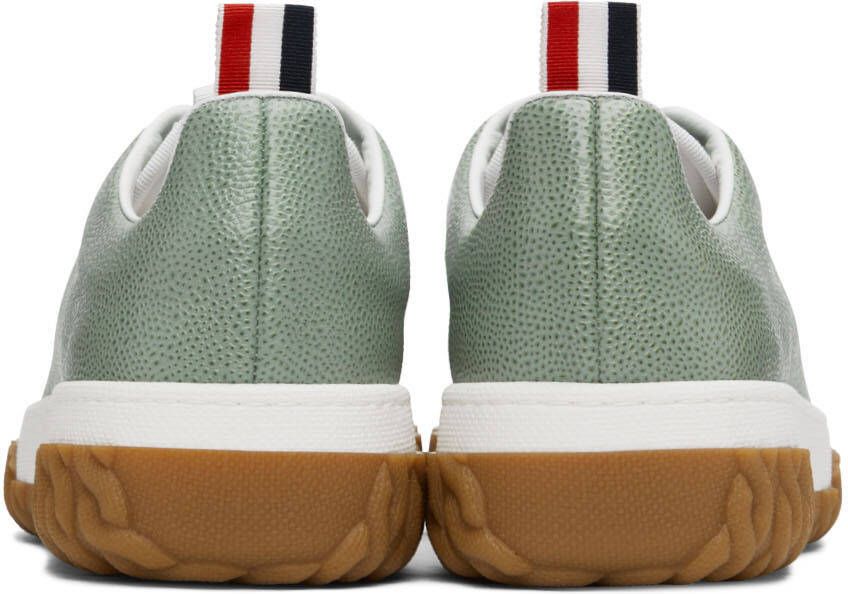 Thom Browne Green Cable Knit Court Low-Top Sneakers