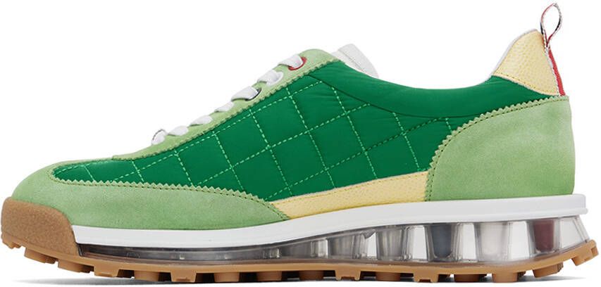Thom Browne Green Quilted Tech Runner Sneakers