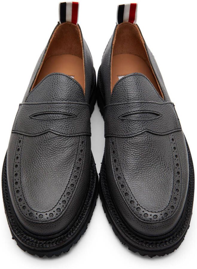 Thom Browne Grey Classic Penny Loafers