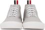Thom Browne Grey Mid-Top Heritage Sneakers - Thumbnail 2