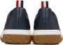 Thom Browne Navy Cable Knit Court Low-Top Sneakers - Thumbnail 2