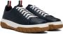 Thom Browne Navy Cable Knit Court Low-Top Sneakers - Thumbnail 4