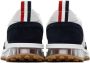 Thom Browne White & Navy Quilted Tech Runner Sneakers - Thumbnail 2