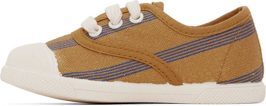 TINYCOTTONS Baby Tan & Blue Lines Sneakers