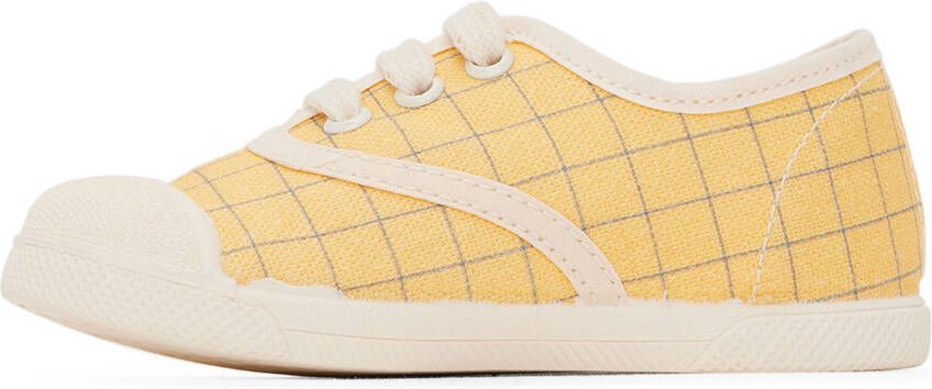 TINYCOTTONS Baby Yellow & Blue Grid Sneakers
