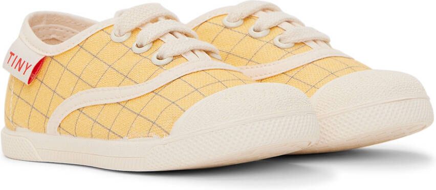 TINYCOTTONS Baby Yellow & Blue Grid Sneakers