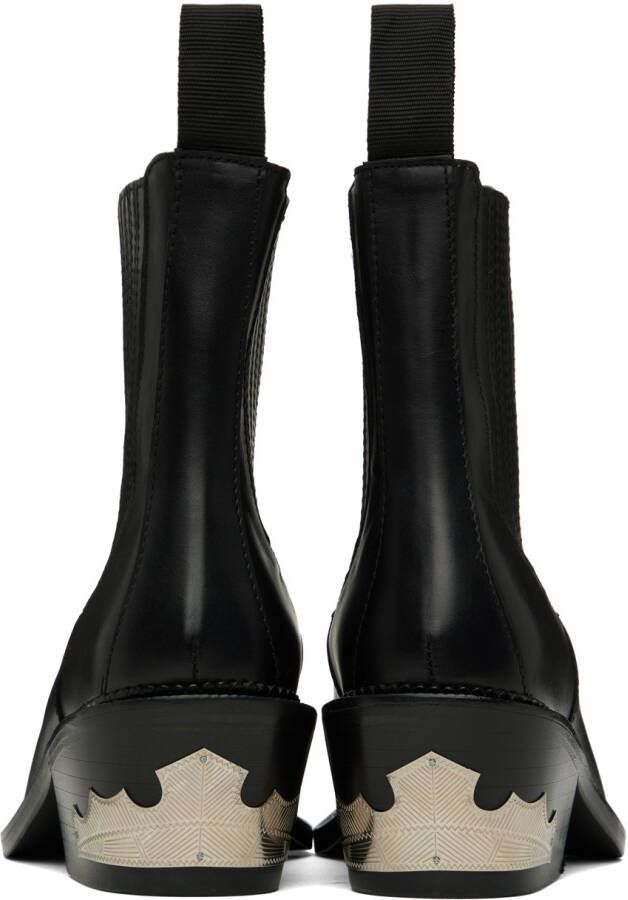 Toga Pulla Black Leather Ankle Boots