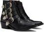 Toga Pulla Black Leather Four Buckle Western Boots - Thumbnail 4