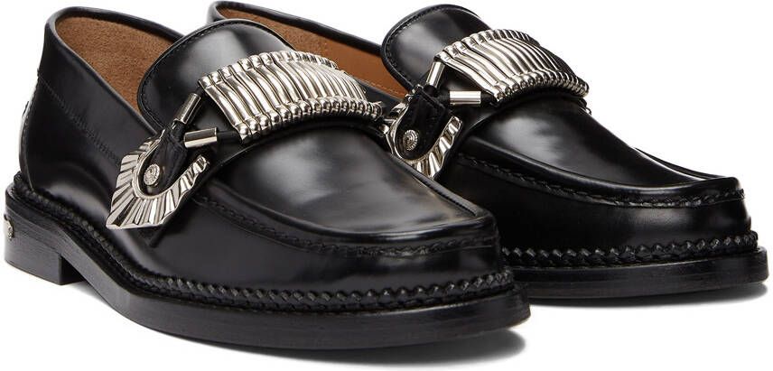 Toga Pulla Black Leather Loafers