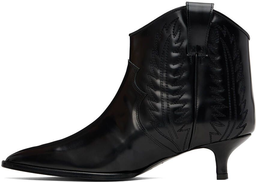 Toga Pulla Black Western Heeled Boots