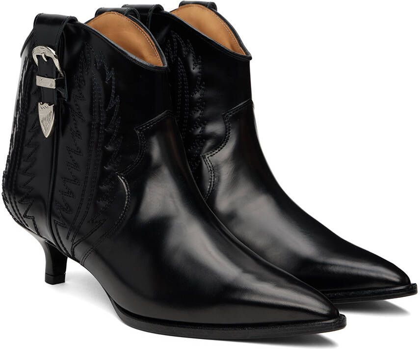 Toga Pulla Black Western Heeled Boots