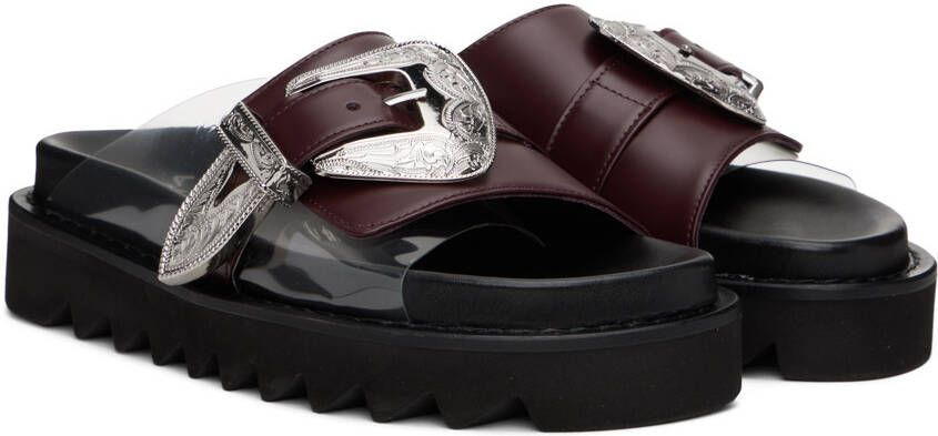 Toga Pulla Burgundy Buckle Sandals