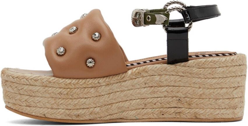 Toga Pulla SSENSE Exclusive Beige Studded Platform Sandals