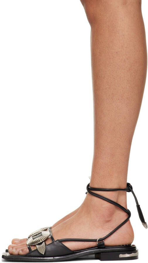 Toga Pulla SSENSE Exclusive Black Ankle Wrap Sandals