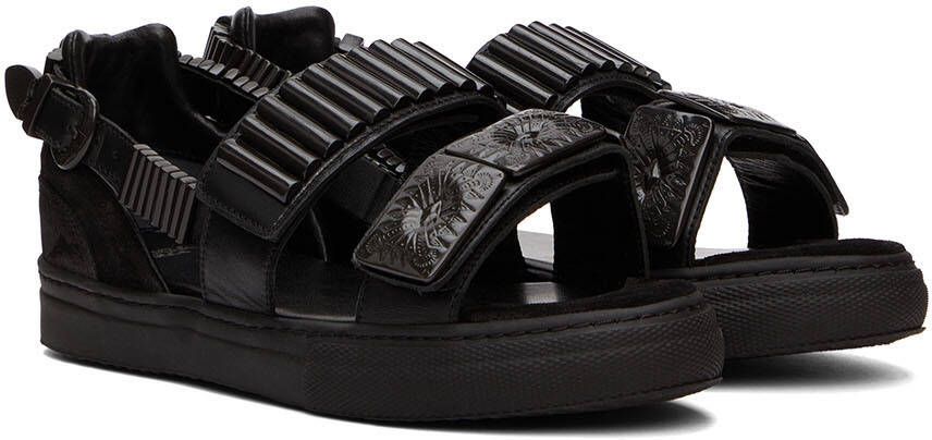 Toga Pulla SSENSE Exclusive Black Buckles Flat Sandals