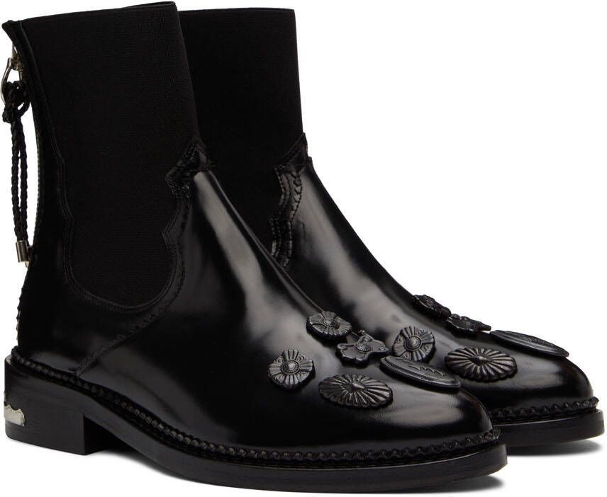 Toga Pulla SSENSE Exclusive Black Embellished Chelsea Boots