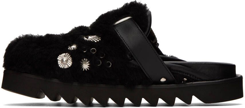 Toga Pulla SSENSE Exclusive Black Faux-Fur Loafers