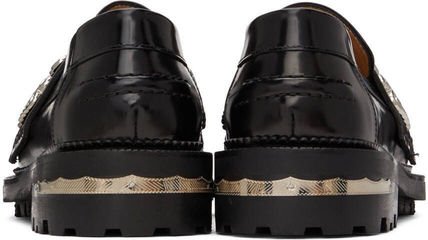 Toga Pulla SSENSE Exclusive Black Leather Embellished Loafers