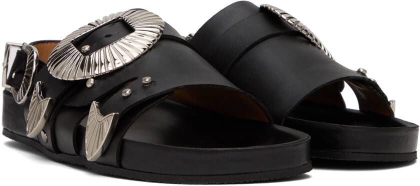 Toga Pulla SSENSE Exclusive Black Leather Sandals