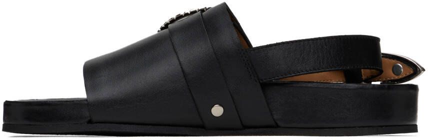 Toga Pulla SSENSE Exclusive Black Oversized Buckle Sandals