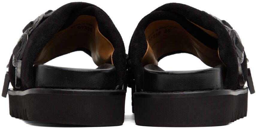 Toga Pulla SSENSE Exclusive Black Suede Cross Strap Sandals
