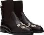 Toga Pulla SSENSE Exclusive Brown Embellished Ankle Boots - Thumbnail 4