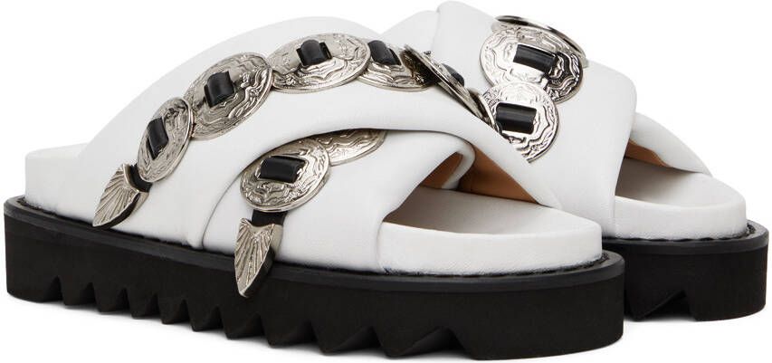 Toga Pulla SSENSE Exclusive White Criss-Cross Sandals