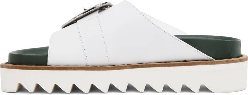 Toga Pulla White Buckle Sandals