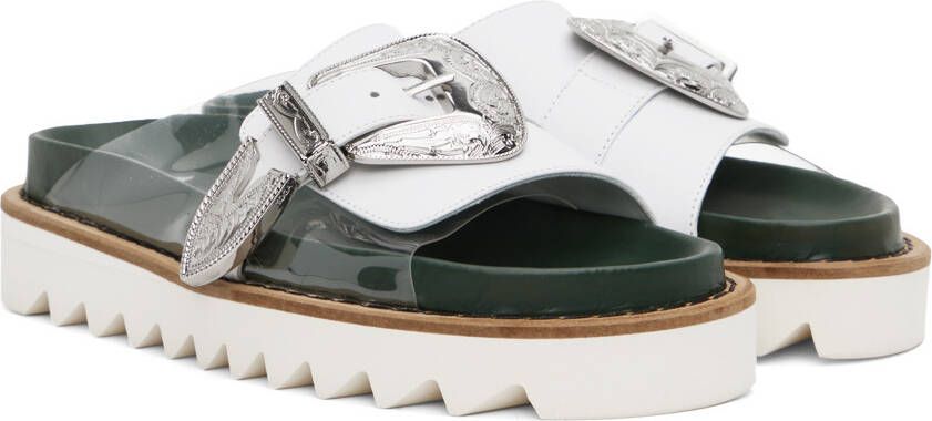 Toga Pulla White Buckle Sandals