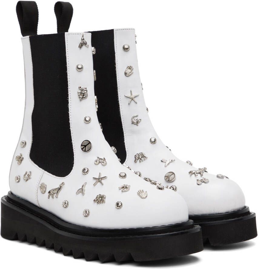 Toga Pulla White Embellished Boots