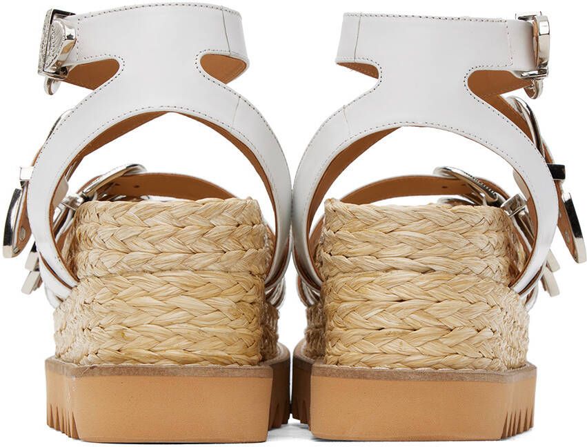 Toga Pulla White Pin-Buckle Platform Sandals