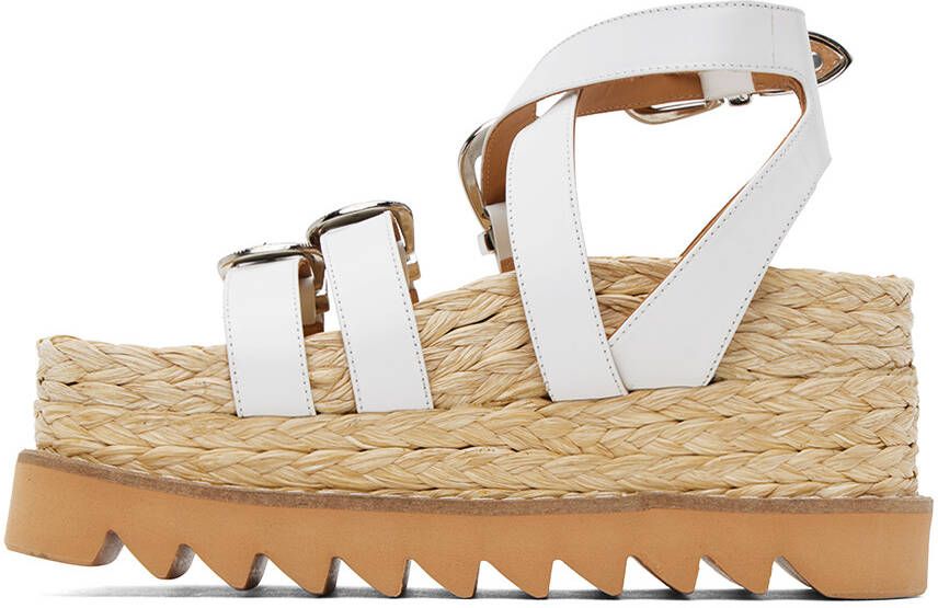 Toga Pulla White Pin-Buckle Platform Sandals