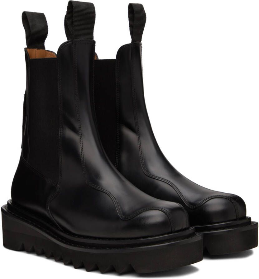 Toga Virilis SSENSE Exclusive Black Hard Leather Chelsea Boots