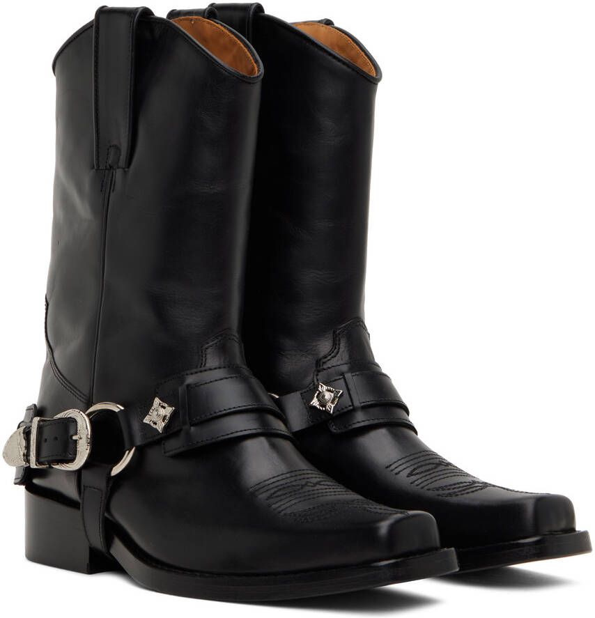 Toga Virilis SSENSE Exclusive Black Leather Buckled Boots