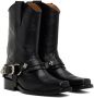 Toga Virilis SSENSE Exclusive Black Leather Buckled Boots - Thumbnail 4