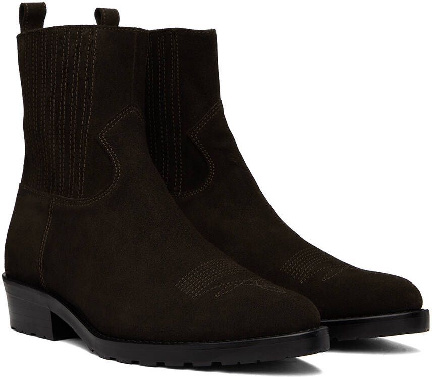 Toga Virilis SSENSE Exclusive Brown Embroidered Chelsea Boots