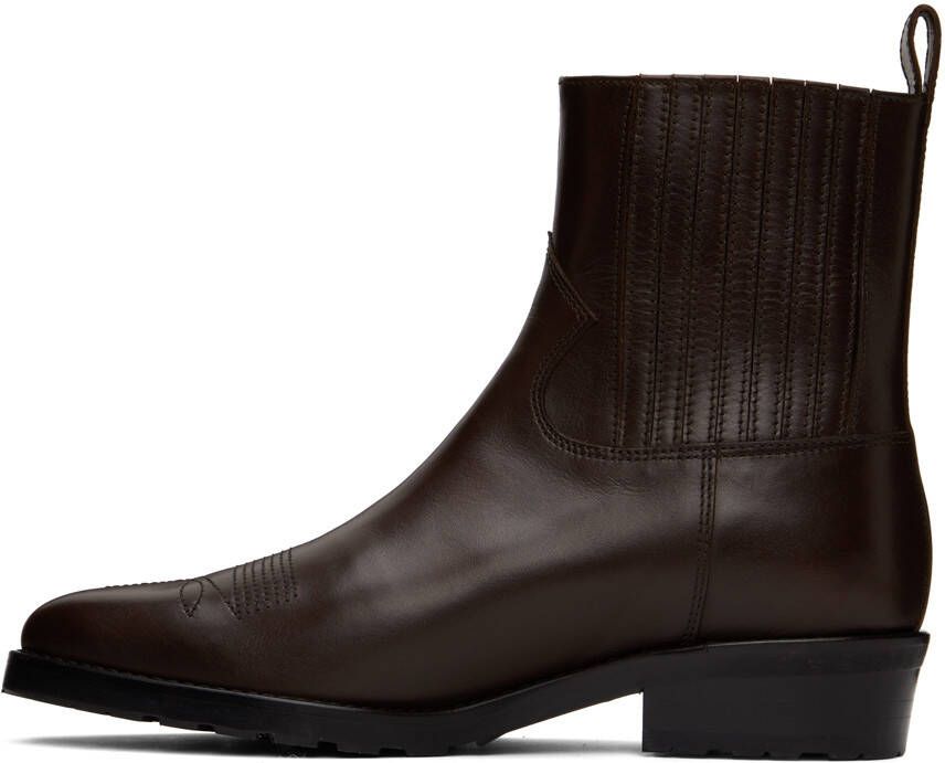 Toga Virilis SSENSE Exclusive Brown Hard Leather Chelsea Boots