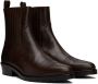 Toga Virilis SSENSE Exclusive Brown Hard Leather Chelsea Boots - Thumbnail 4