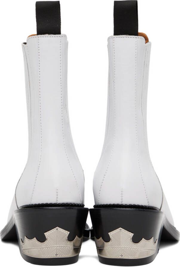 Toga Virilis White Hardware Ankle Boots