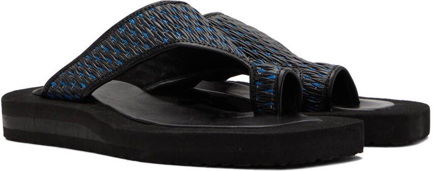 Tokyo James Black Raffia Sandals