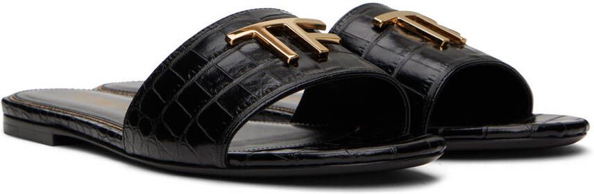 TOM FORD Black Croc Sandals