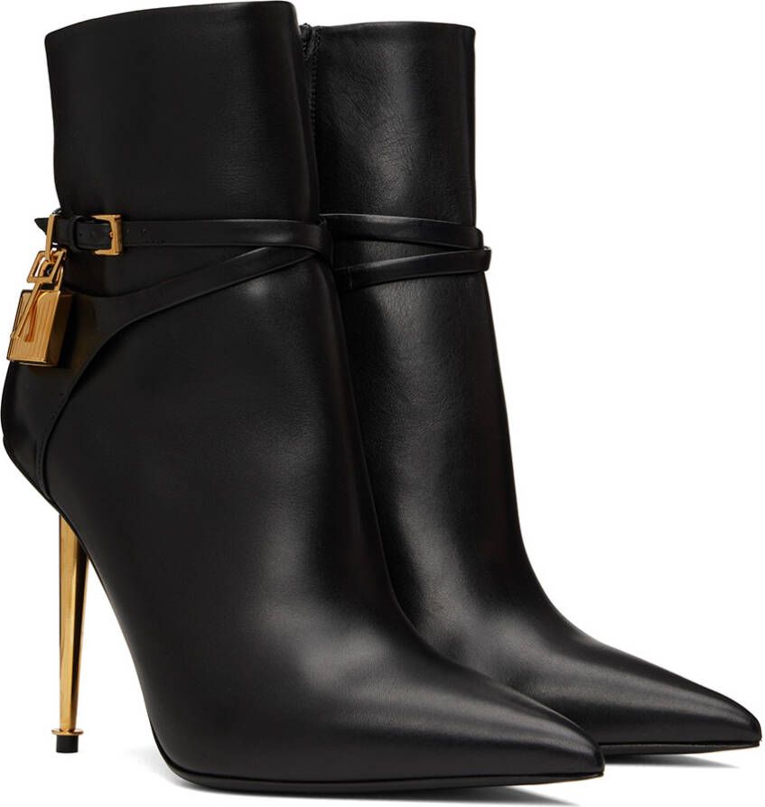 TOM FORD Black Padlock Ankle Boots