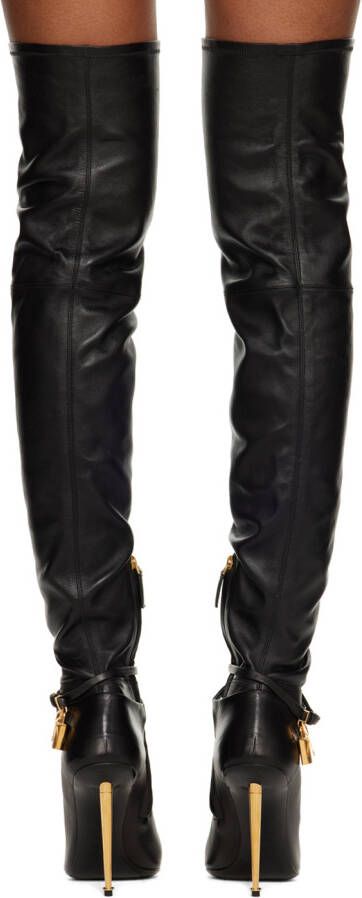 TOM FORD Black Padlock Over-The-Knee Boots