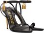 TOM FORD Black Padlock Pointy Naked Heeled Sandals - Thumbnail 4