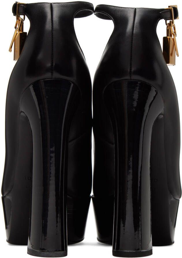 TOM FORD Black Peep Toe Platform Heeled Sandals